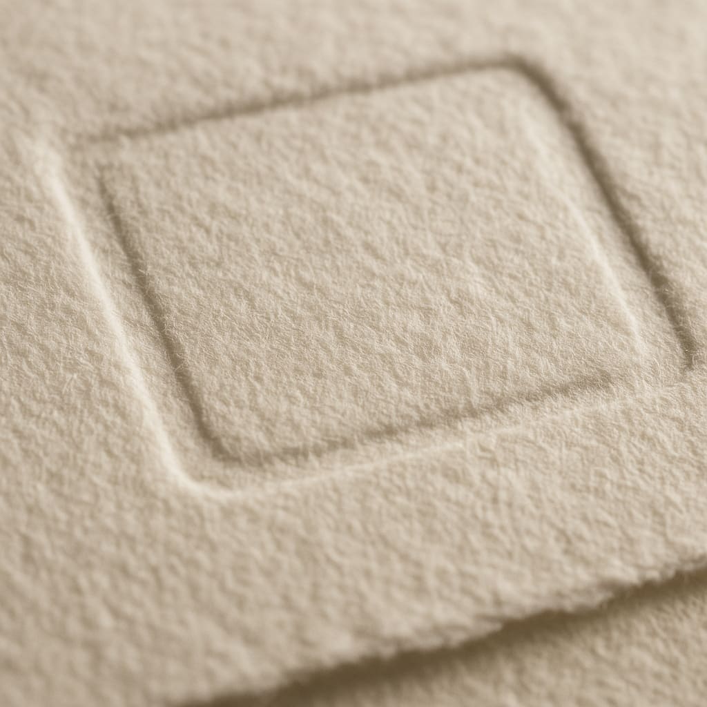 Letterpress Struktur auf Baumwollpapier