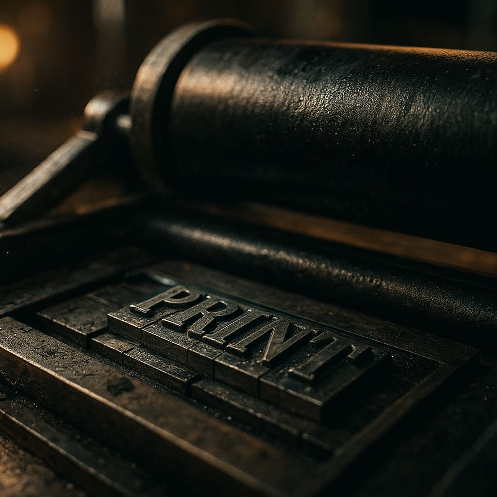 Detail einer Letterpress-Maschine